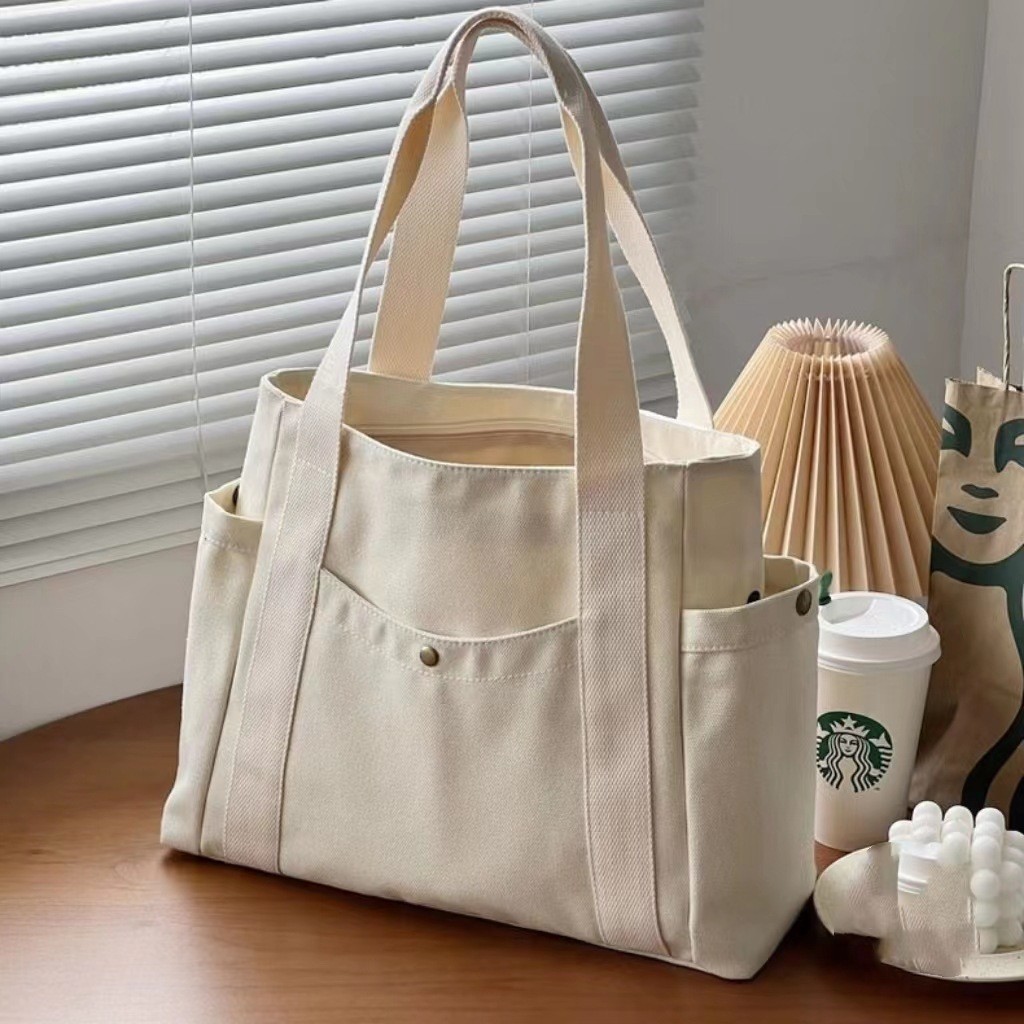 Canvas bag Tote going out canvas all-in-one work high appearance level commute large capacity art student single shoulde