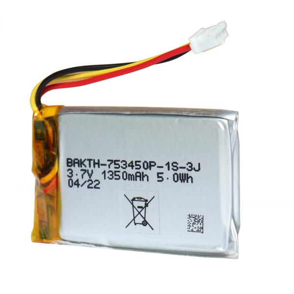 Consumer Electronics Use Li-Pol Battery 753450P-1S-3J 3.7v 1350mah Rechargeable Li-Po Lithium Ion Batteries Pack