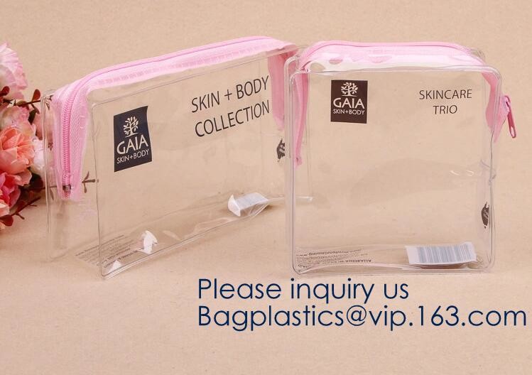 Small Clear PVC Waterproof Bag with Zipper Closure, Mini Portable Transparent Plastic Organizer Pouch for Cosmetic, Make