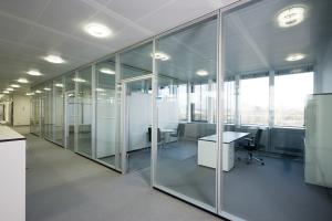 China Soundproof Office Glass Partition Wall Aluminium Frame With Panoramic wholesale
