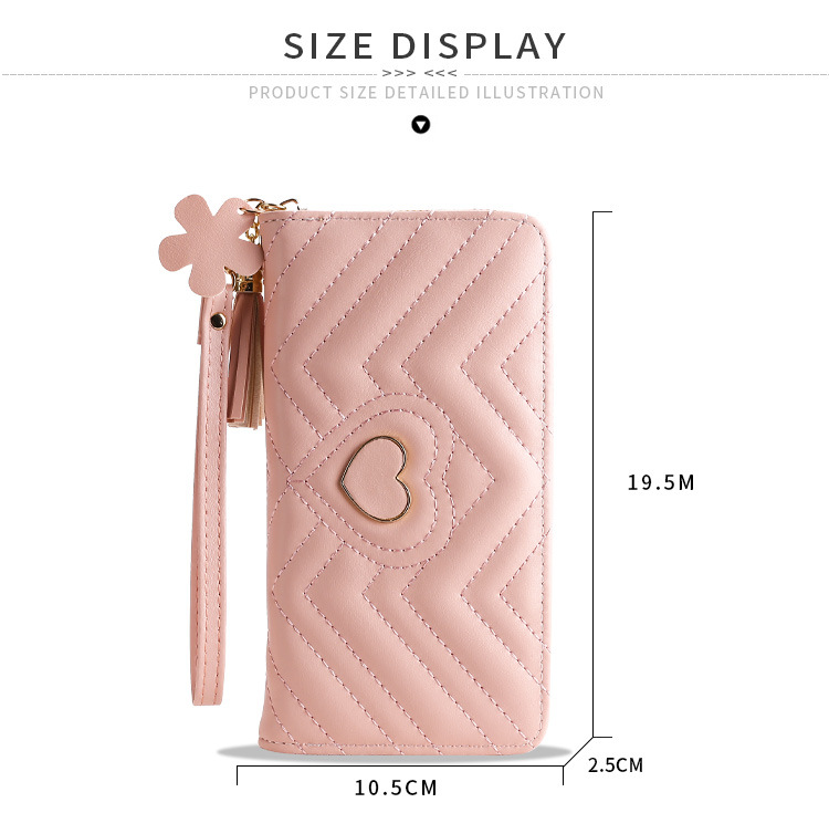 Fashion Style Long Wallets for Women PU Leather Tassel Coin Purse Card Holder Clutch