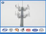 Q345 steel material monopole telecommunications tower 6 - 28 mm Thickness
