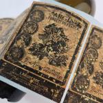 Recycled Oak Texture Custom Whiskey Bottle Labels Small Adhesive Labels