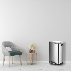 China Stainless Steel Rectangular 13.2 Gallon Kitchen Recycling Bins wholesale