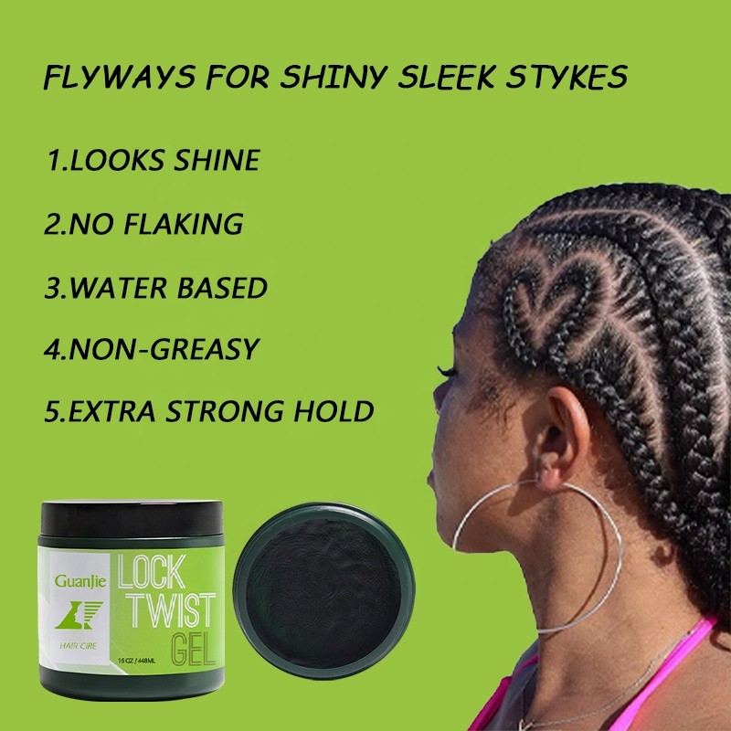 No Flaking Extra Strong Hold Control Frizz Edge Control Lock Twist Gel Organic Smooths Anti Frizz Braid Gel For Braids