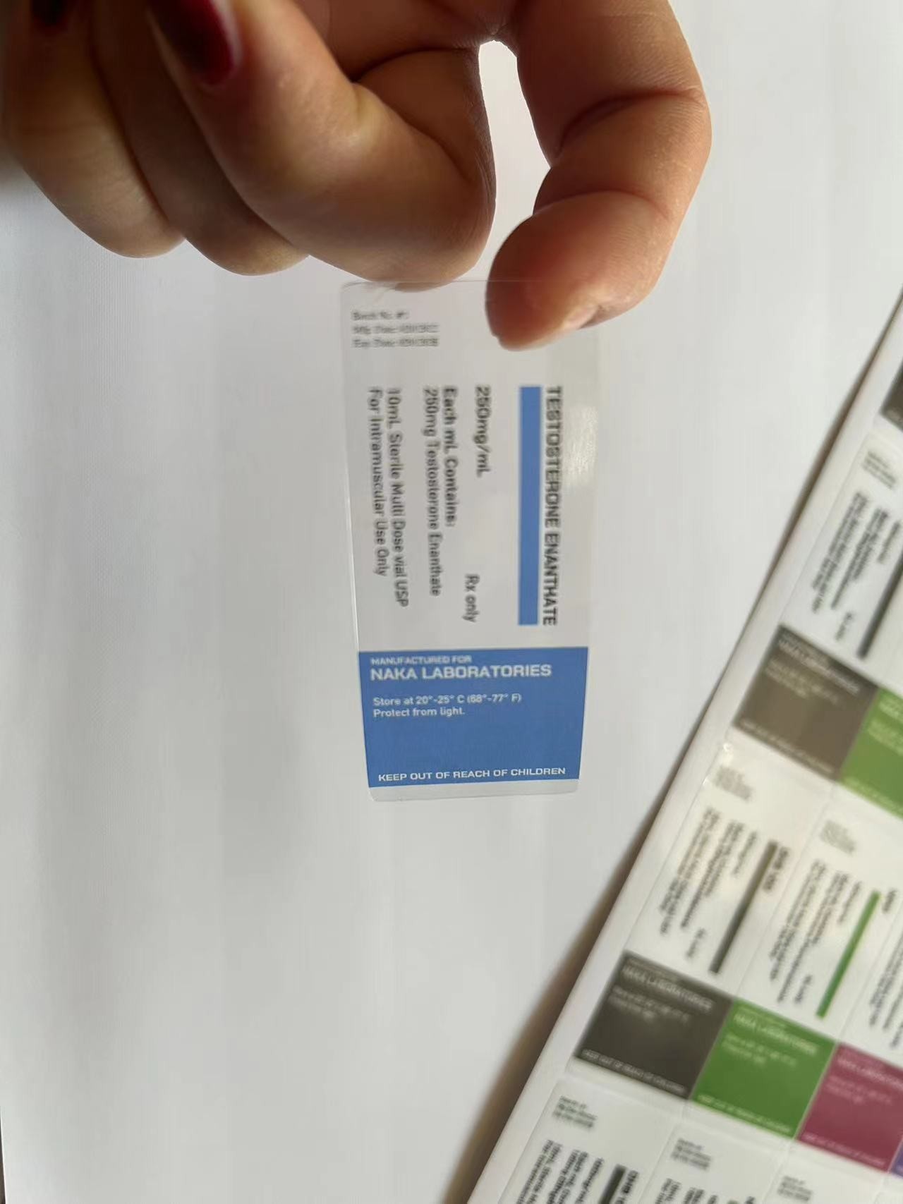 Customized 10ml Vial Labels With Permanent Adhesive