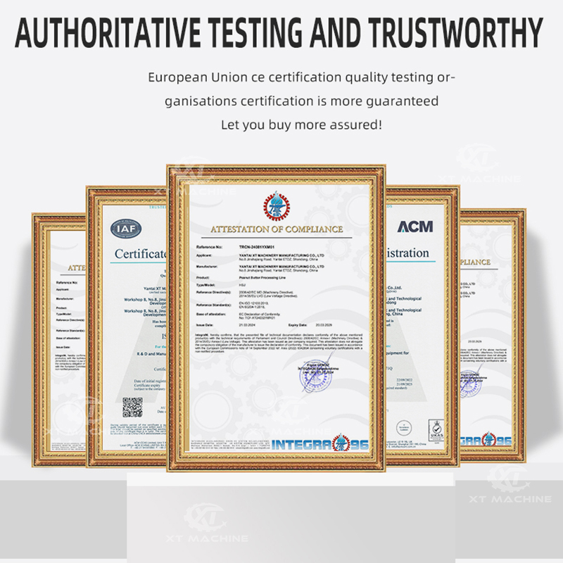 2000kg/h High Efficiency Fully Automatic Peanut Butter Production Line Adopts PLC Program Control And Easy Operate