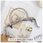 220g Bamboo Handle Purse Clutch Frames With Dragonfly Pattern