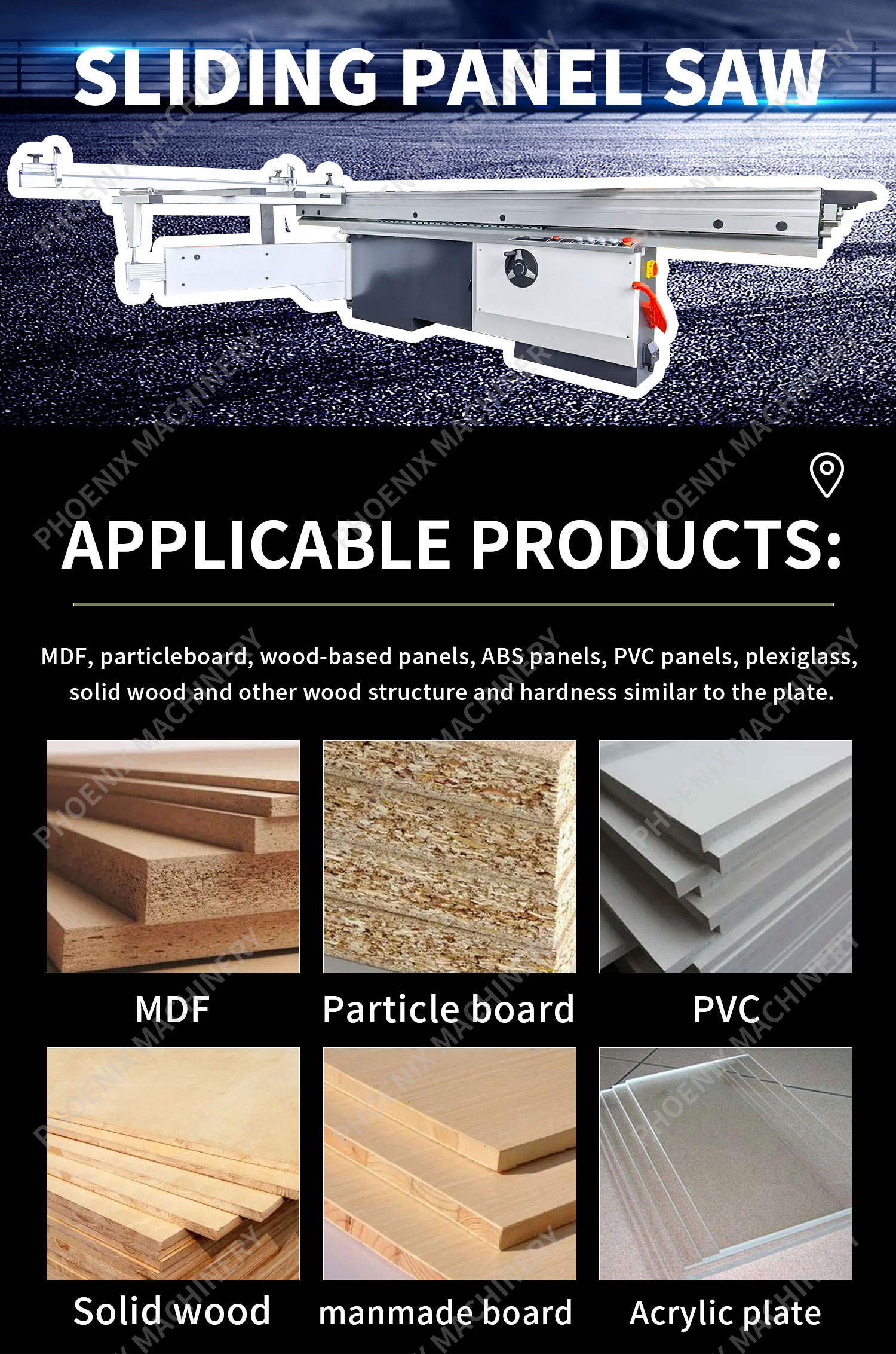 Precision Panel Sliding Table Cutting Saw for Industrial Woodworking 45 90 Degree