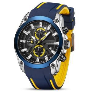 China ROHS Mens Quartz Silicone Strap Watches FCC Rubber Strap Chronograph wholesale