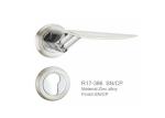 Square Base Entry Door Lever Lock Set Brush Nickle Lever Die Casting Long