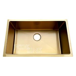 China Undermount Nano PVD Stainless Steel Sink 30'' Single Bowl Gold wholesale