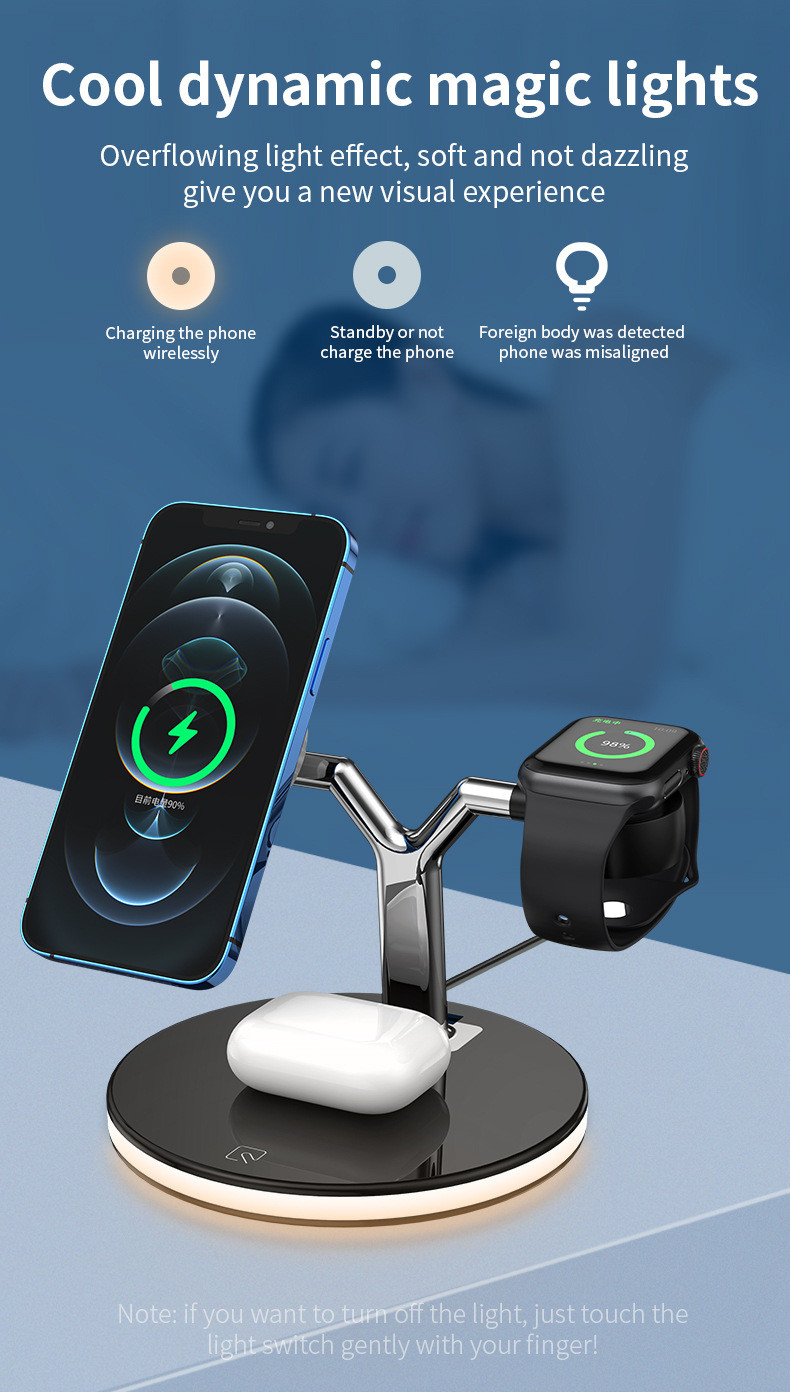 3 In 1 Fast Magnetic Wireless Charger Multifunctional 25W