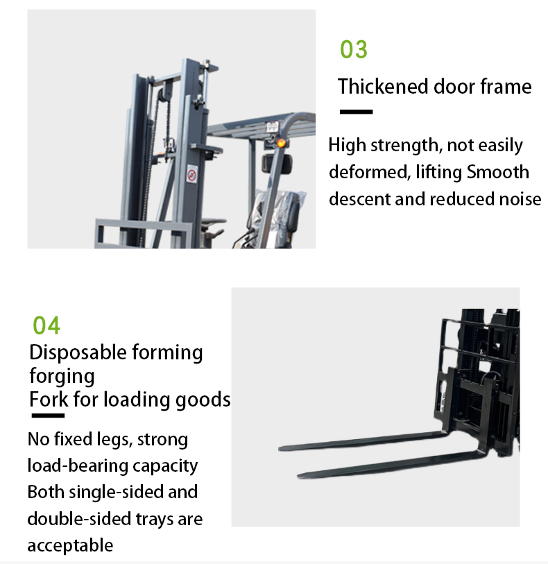 Electric Forklift Truck 4 Wheel Ac Powered Battery Control 1.5 Ton For Food Shop High Capacity Electric Forklift