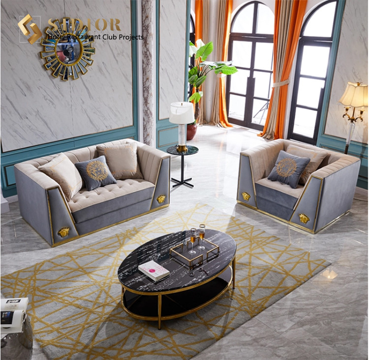 Bedroom Modern Upholstered Sofa 220cm Length Luxury 2 Seater Sofas