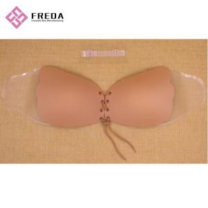 China Detachable silicone push up wing stick on strapless bra manufacturer wholesale