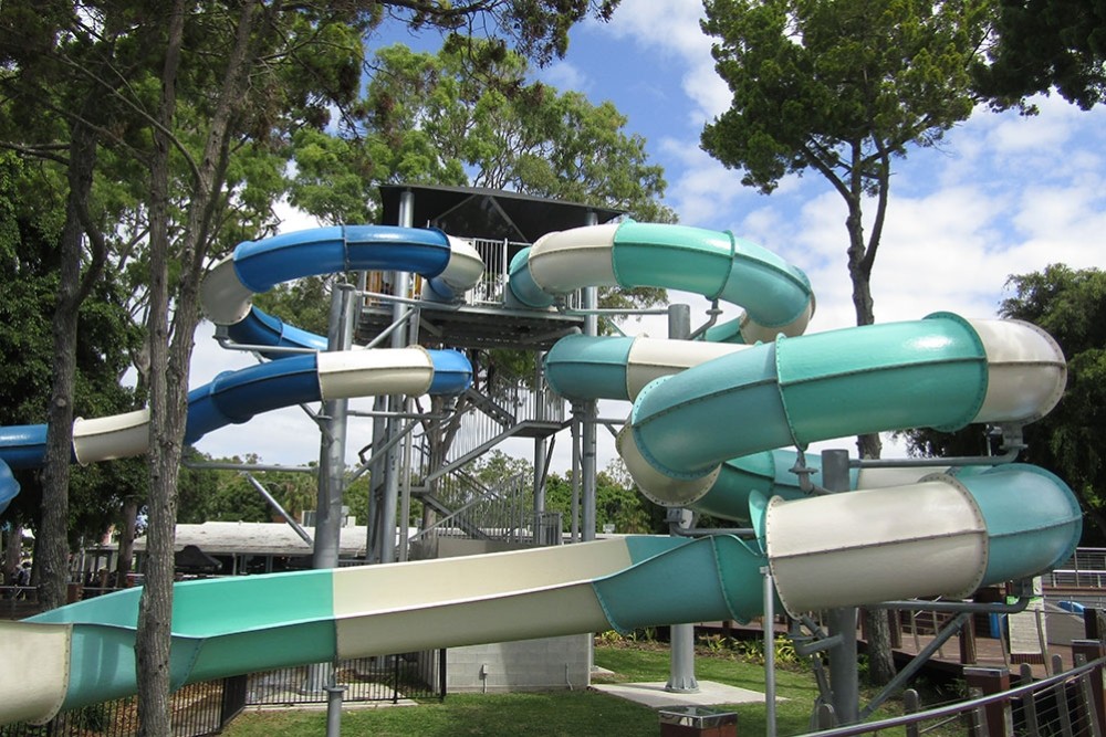 Kids Playground Outdoor Games Commercial Swimming Pool Equipment Water Slide Set Fiberglass For Adults