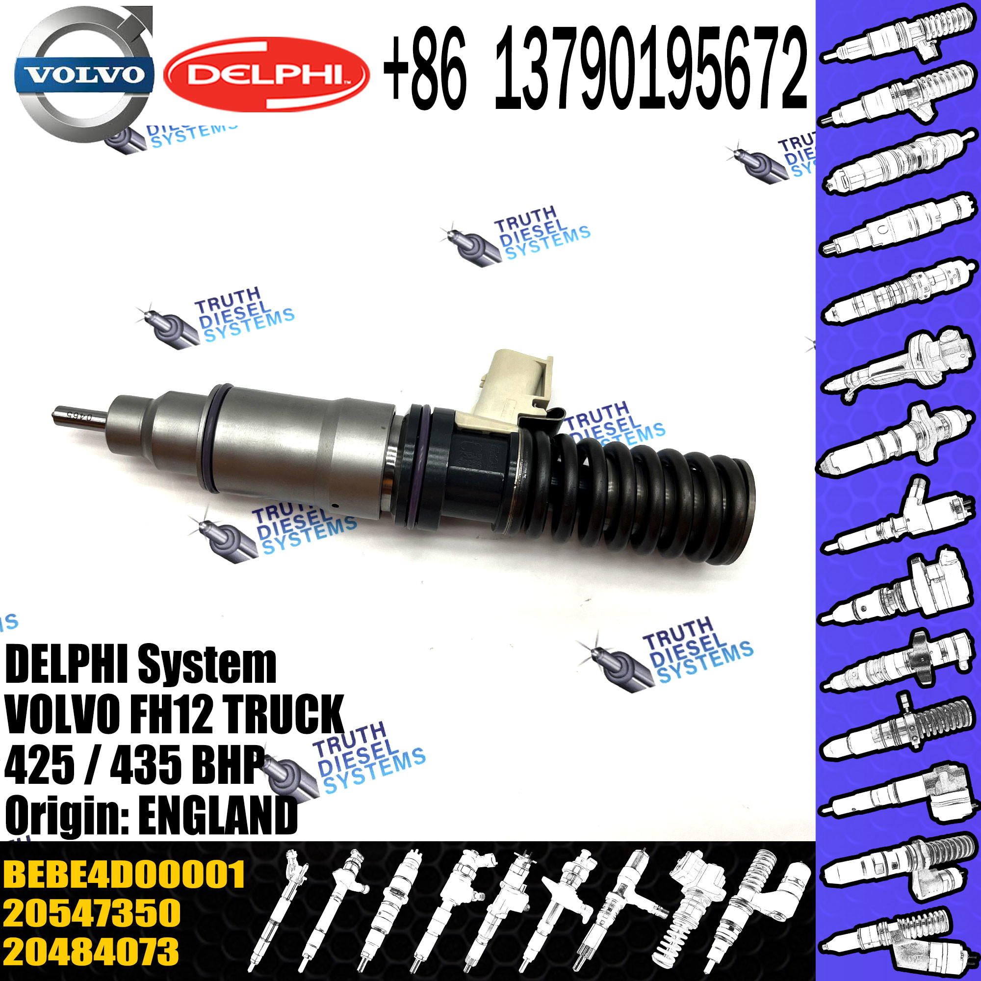 High Quality Diesel Fuel Injector 20547350 Common Rail Injection Nozzle BEBE4D00203 BEBE4D00001 BEBE4D00002 For VOL