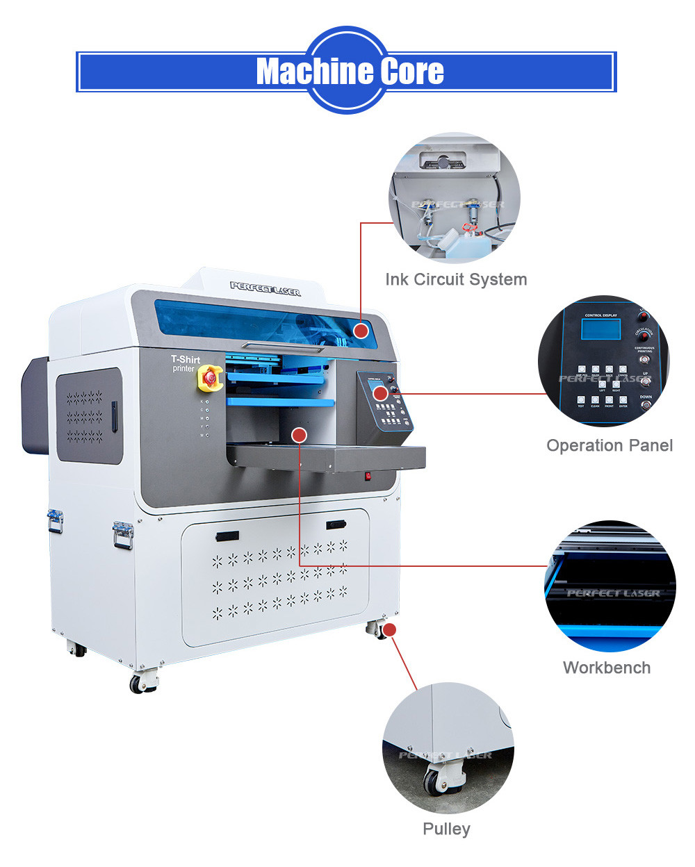 Automatic Fast Speed T Shirt Digital Flatbed Printing Machine Single Station Large Platform