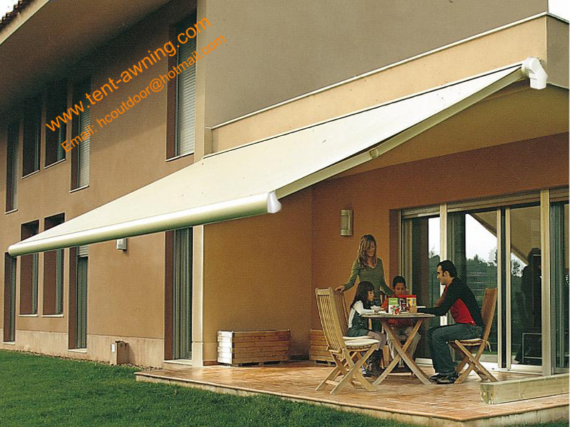 Outdoor Motorized Awning Customized Sizes Retractable Half Cassette Awnings