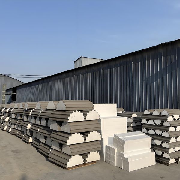 Classic Villa Exterior Wall Stucco Foam Moulding Stone Hollow Column Roman Pillars