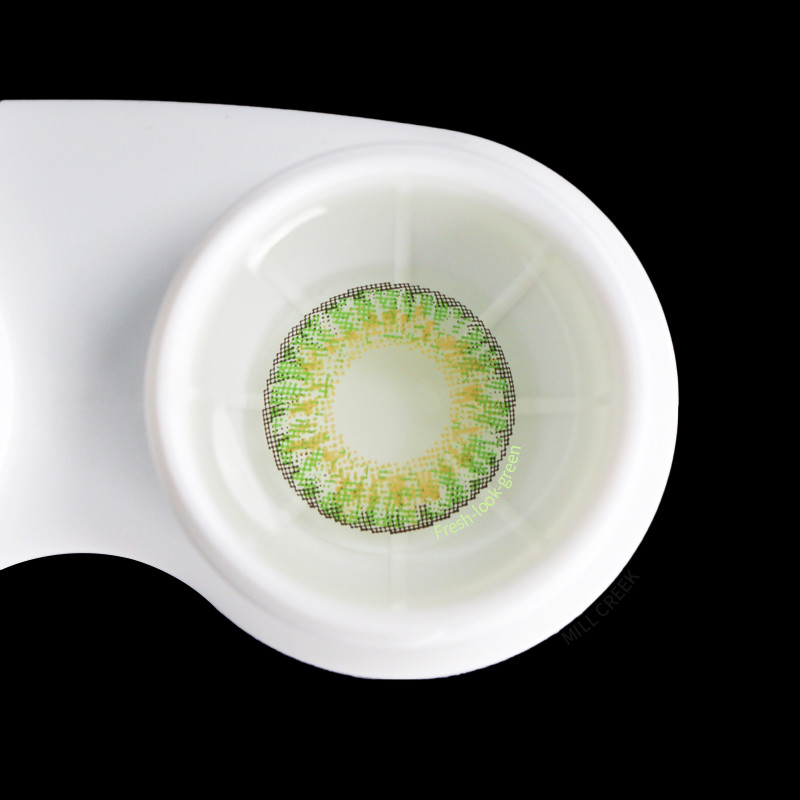 14.5mm Green Enhancement Tint Prescribed Colored Contacts With Power