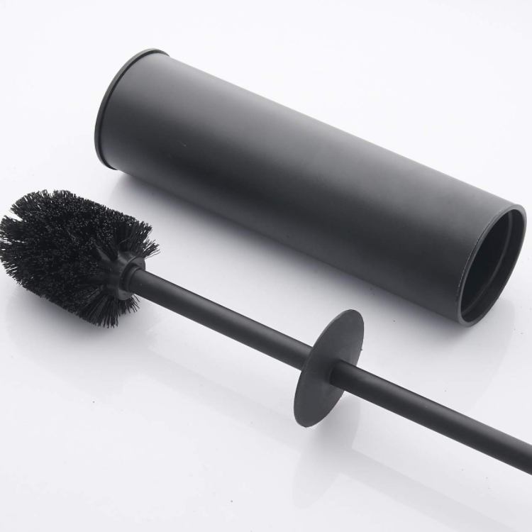 Black Toilet Brush And Holder Long Handle Steel Scrubber Sanitary Ware