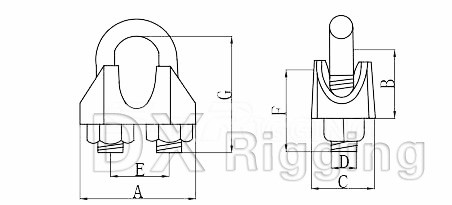DIN 741 Malleable Wire Rope Clips In Stainless Steel For Custom Dimensions