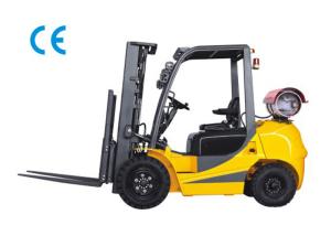 China Dual Fuel Four Wheel Forklift 3000kg Capacity With Engine Protection Lock wholesale