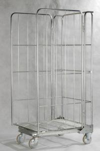 China Metal Steel Storage Roll Cage Trolley Zinc Galvanized Finish High Precision wholesale