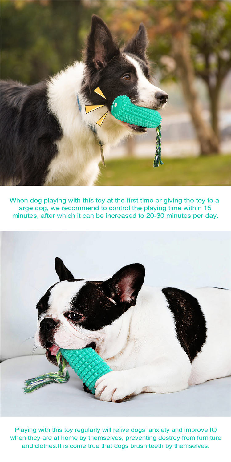 Pet Dog Toothbrush Chew Cute Pet Toys Puppy Chew Corn Toys With Sound