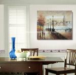 Colorful Impressionist Painting Paris Street Landscape Palette Knife Jane Style