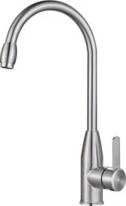China Fixed Coil Brushed Silver Stainless Steel Kitchen Tap Home Use wholesale