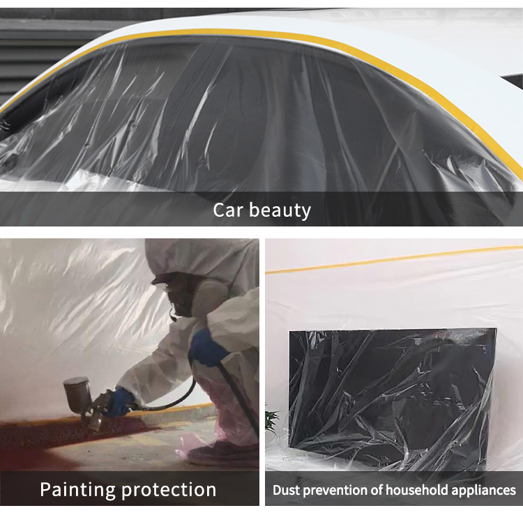 16m Length Stretch Film For High Temperature Outdoor Auto Paint Refinish Masking Paper