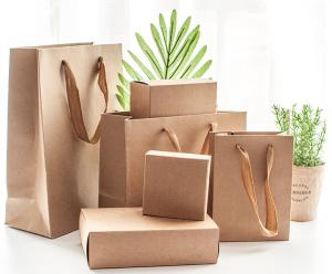 China DIY Printing Small Drawer Brown Kraft Paper Gift Bags With Cover wholesale