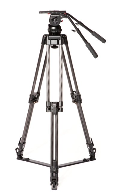 Double Handle Carbon Fiber Camera Teleprompter Tripod for Professional Video Shooting