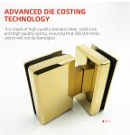 Modern Design 180 Degree Brass or Stainless Steel Glass Hardware Bathroom Door