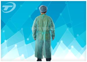 China CPE Yellow Disposable Coveralls Waterproof Disposable Gown With Knitted Cuff wholesale