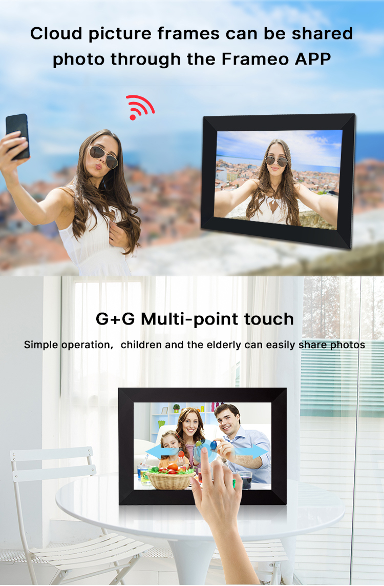 Multi OSD Language 14inch HD Digital Photo Frame Plastic Material Cloud Wifi Tablet