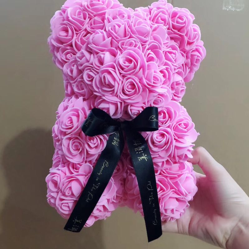 PE Roses Bear with More Colors Bear Roses for Christmas Gift most popular gift for family ,girlfriend,teacher