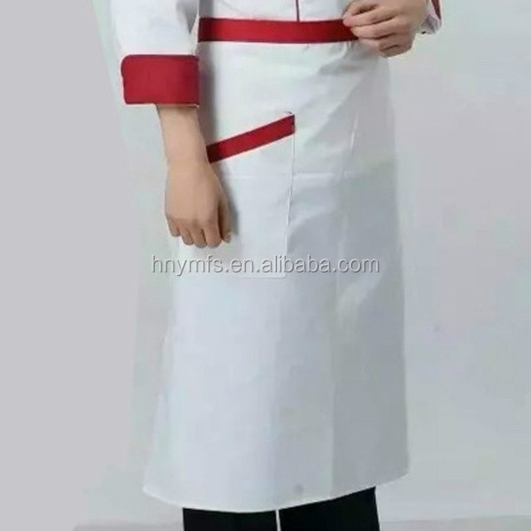 Waterproof Bartender Cotton Kitchen Bar Bistro Logo Waitress Short Waiter Waist Half Apron Chef Length Black apron for Cleaning