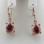 Fine Jewelry Rose Gold Plated Oval Pink Cubic Zirconia Dangle Earrings (PSJ06035