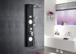 Black Tempered Glass Waterfall Shower Panel , ROVATE Massage Shower Panel