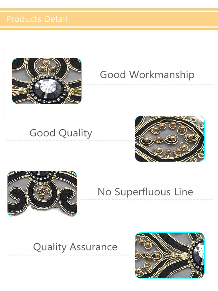 Distinct Design and Meaning Embroidered Bead Patch with Rhinestone Technical Custom Special Style Patches for Garment