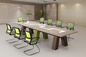 China Large Size Modular Conference Room Tables Panel Wood Style Melamine Finishing wholesale