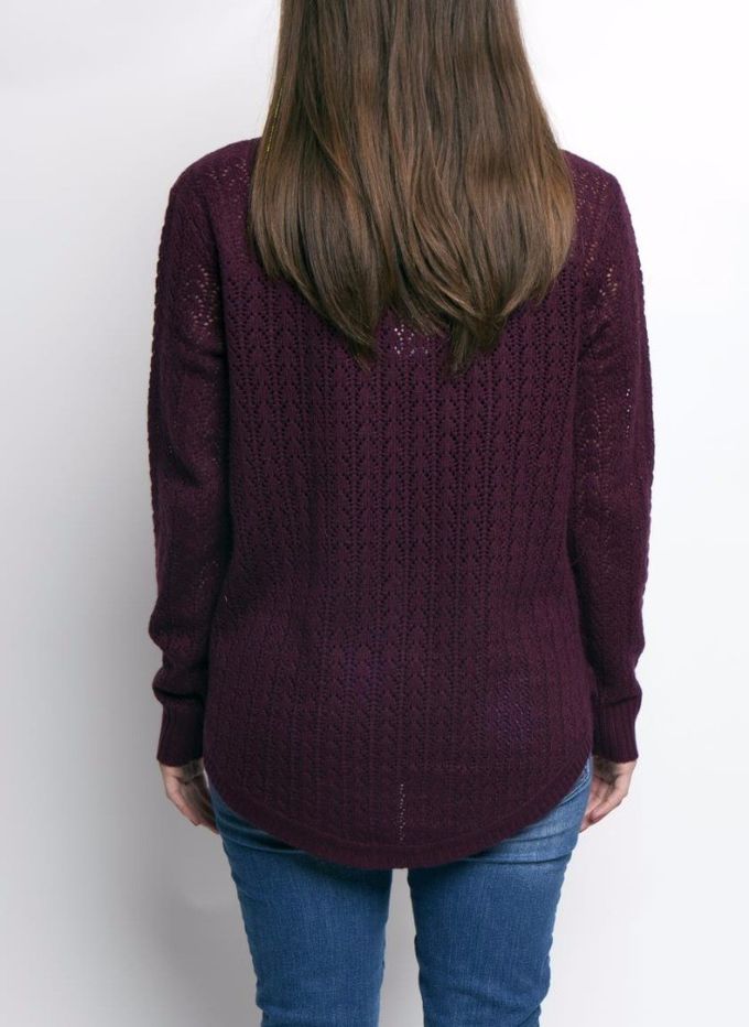 Women's 4% cashmere/20% lambswool/20% cotton/33% viscose/23% nylon knitted pullover sweater