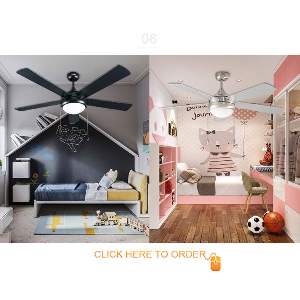 110V/120V 1stshine 5 Blade 52" Ceiling Fan with Wall Control and Decorative Light