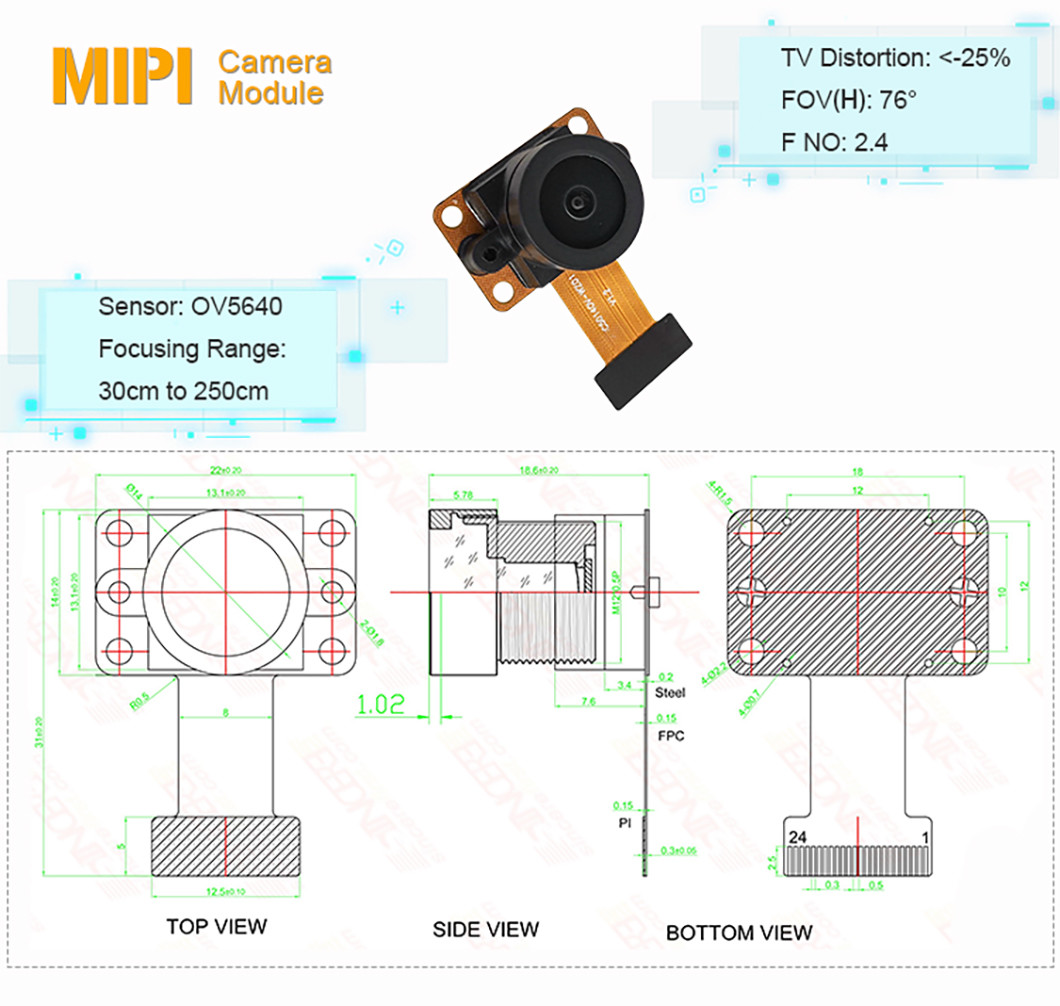 5 Megapixel CMOS Camera Module OV5640 Image Sensor Raspberry Pi ESP32 DVP