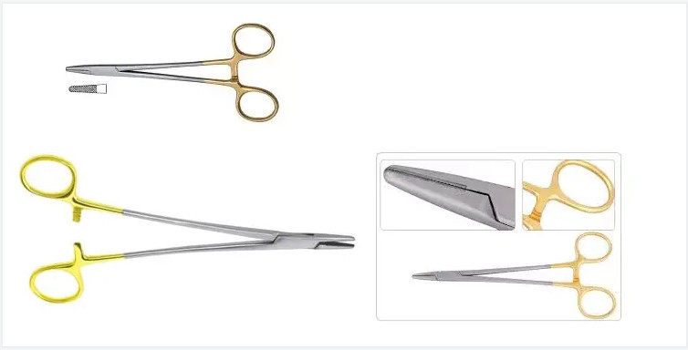 Surgical Needle Holder Tungsten Carbide Tips Length 15/17/20mm