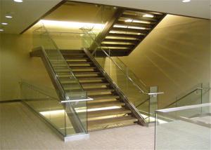 China Straight Flight Glass Balustrade Stairs wholesale